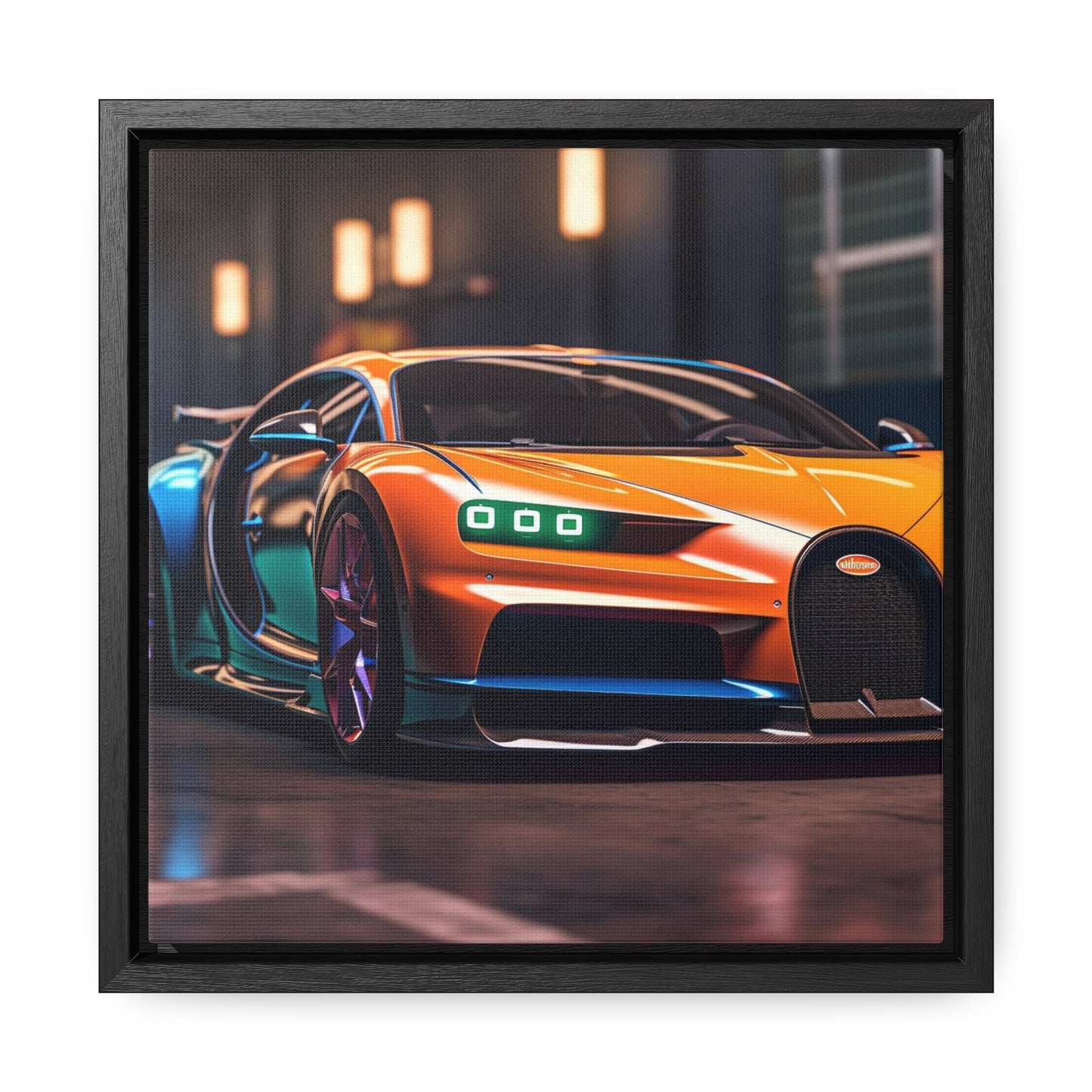 Gallery Canvas Wraps, Square Frame Hyper Bugatti Neon Chiron 1