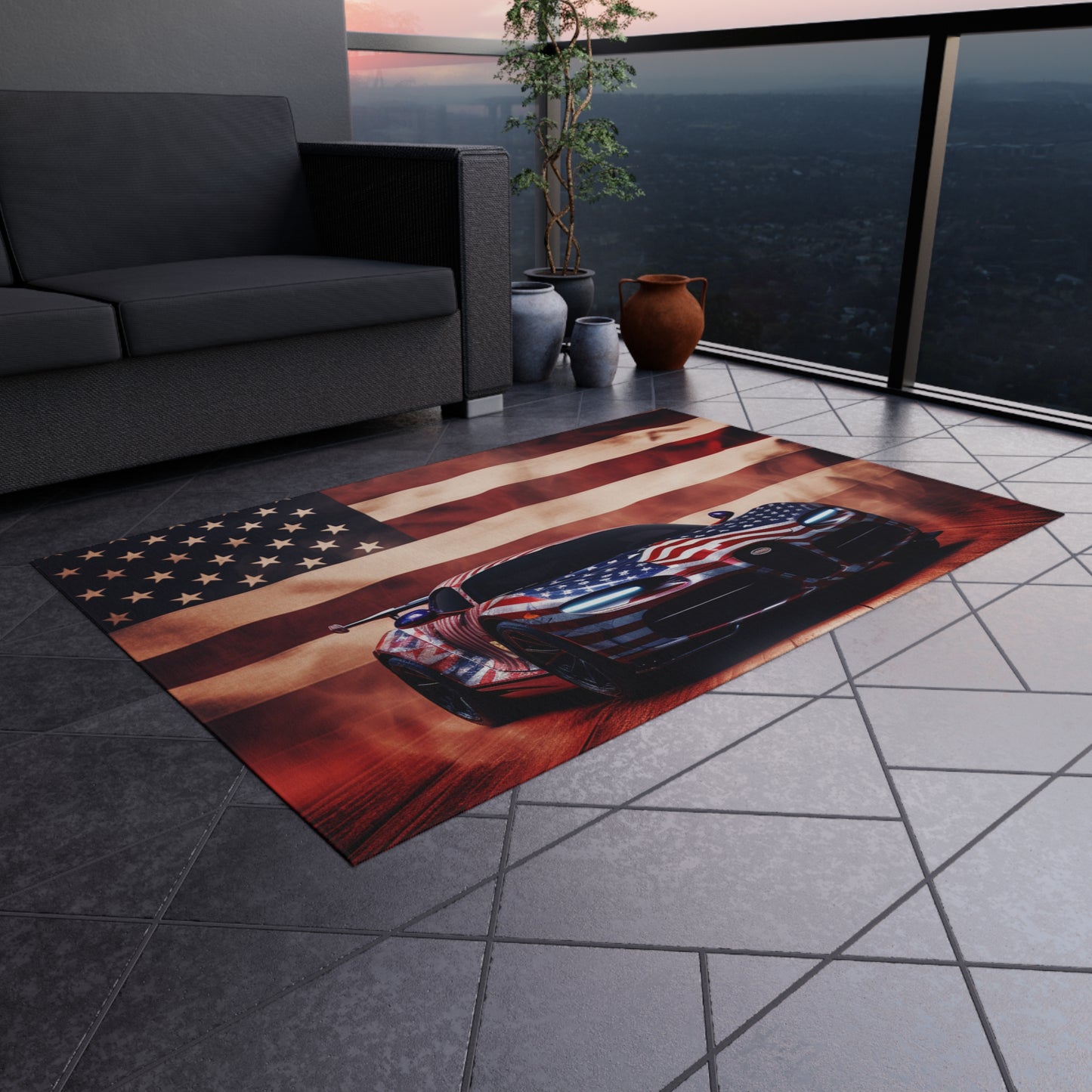 Outdoor Rug  Abstract American Flag Background Bugatti 2