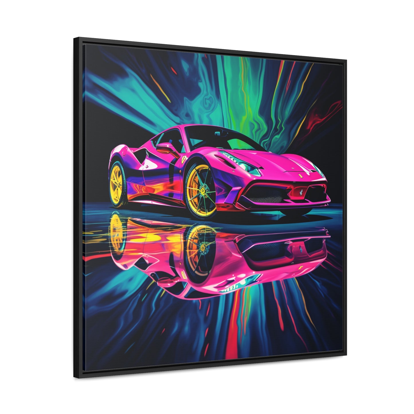 Gallery Canvas Wraps, Square Frame Pink Ferrari Macro 4