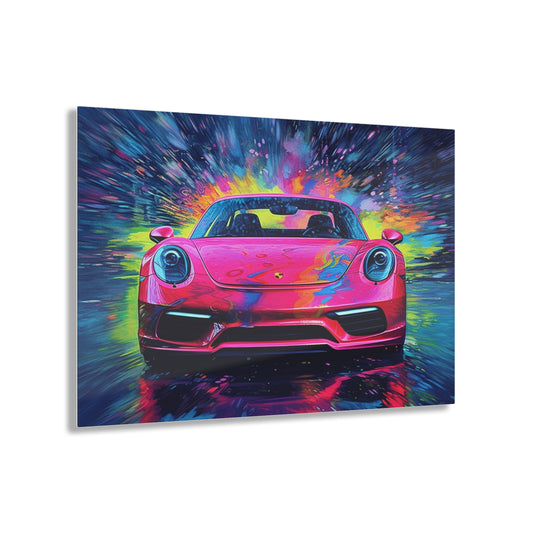 Acrylic Prints Pink Porsche water fusion 3