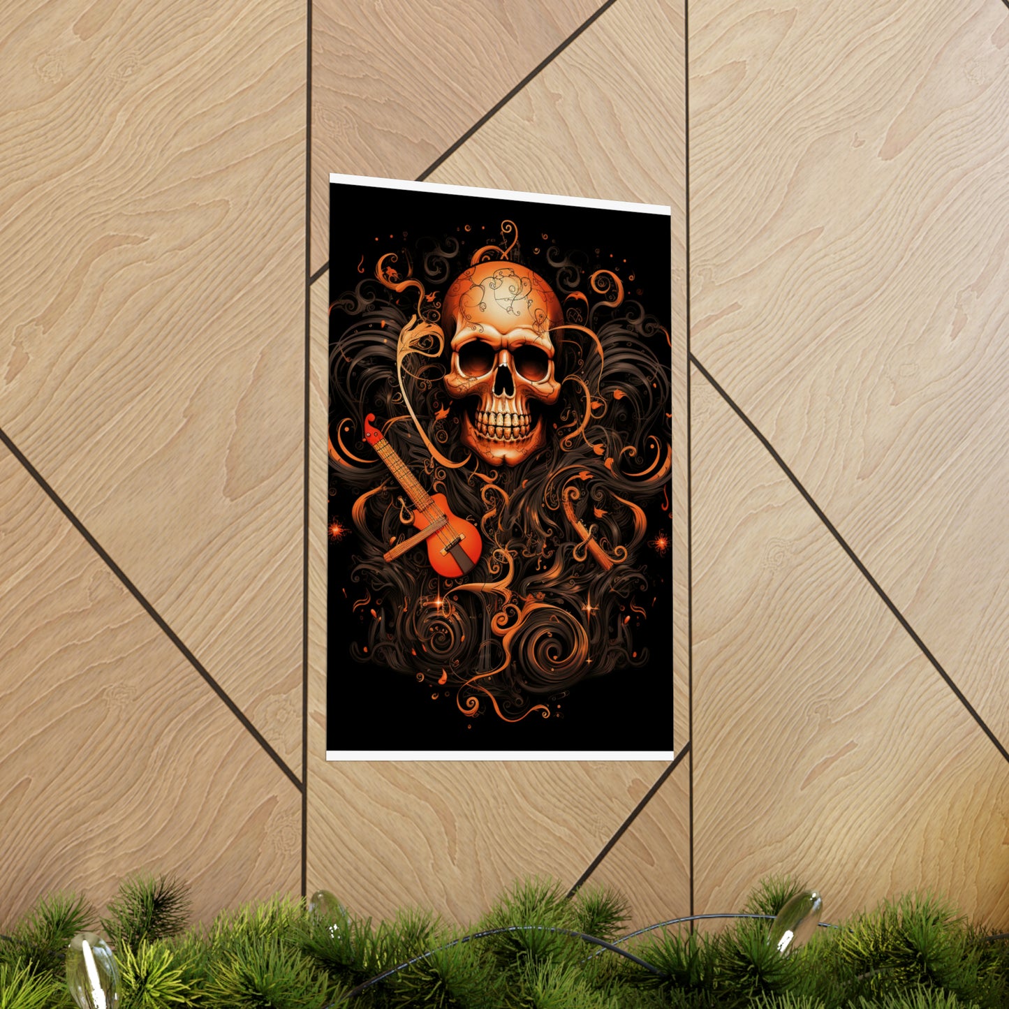 Premium Matte Vertical Posters Skull Treble Clef 4