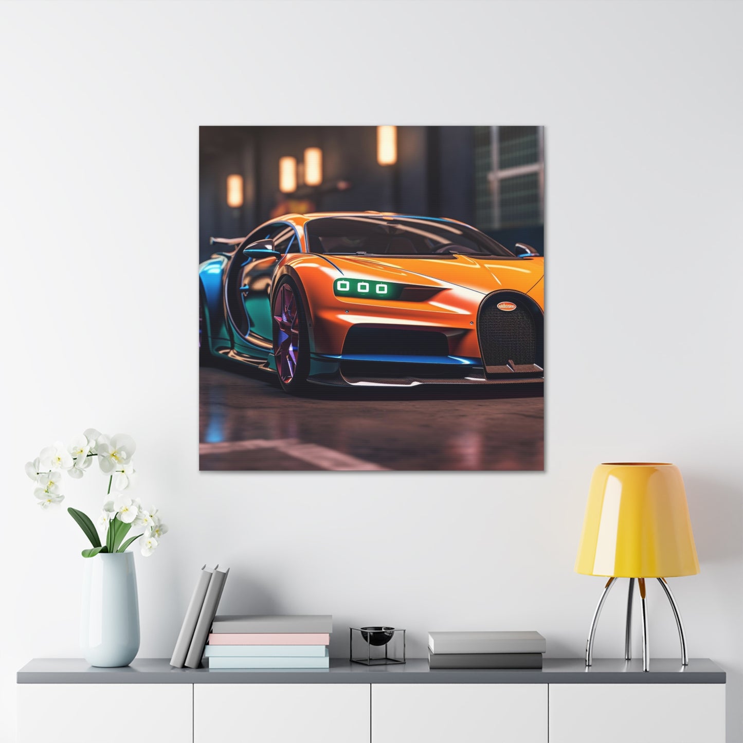 Canvas Gallery Wraps Hyper Bugatti Neon Chiron 1