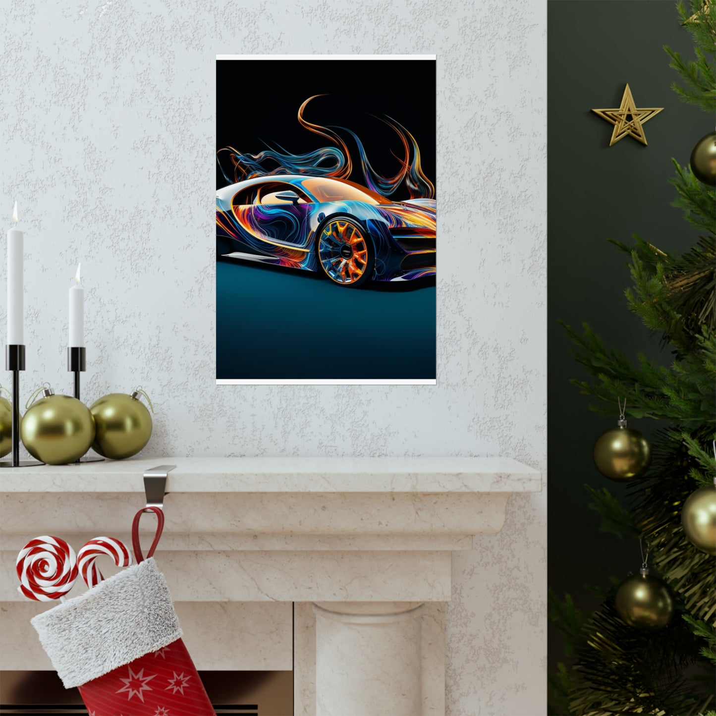 Premium Matte Vertical Posters Bugatti Abstract Flair 2