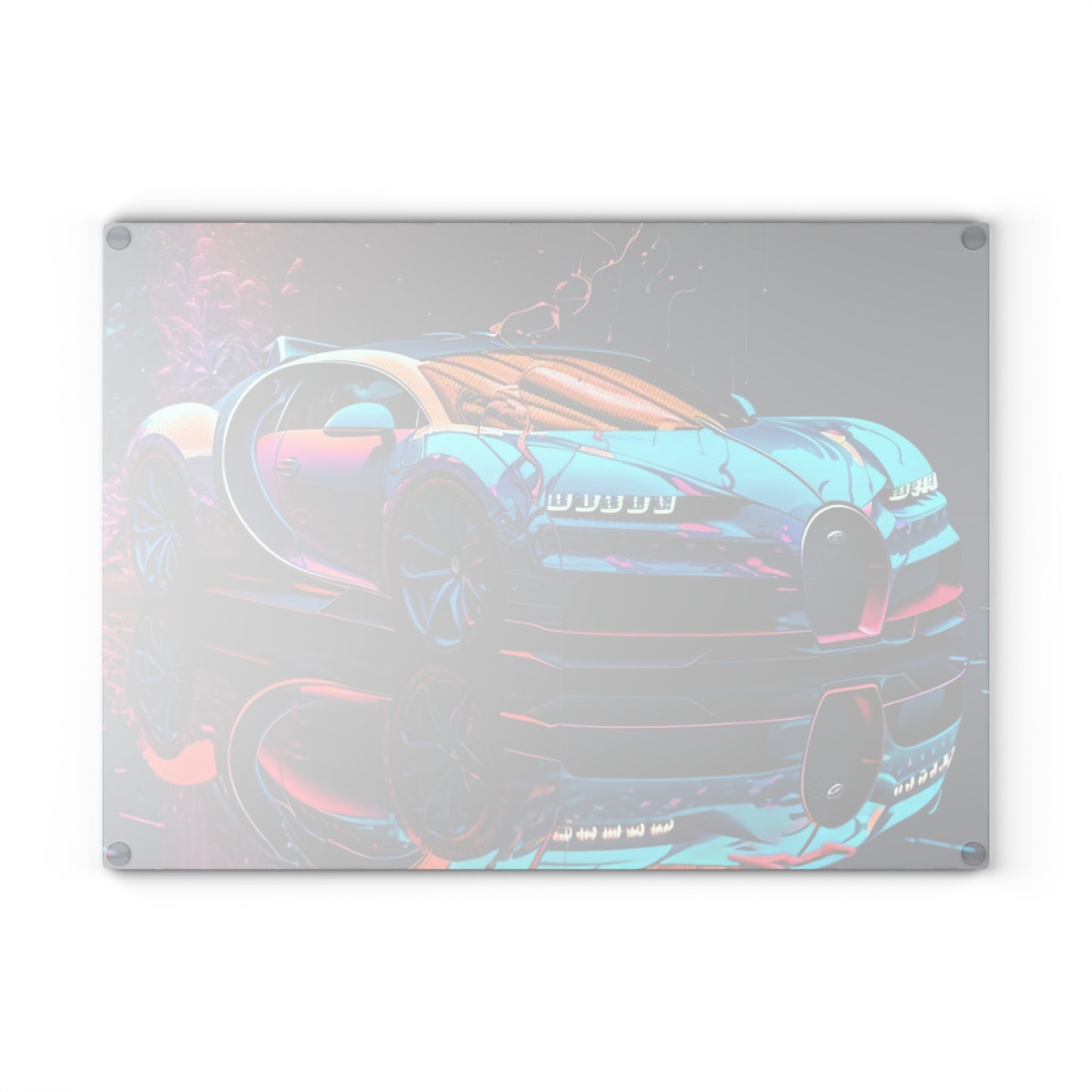 Glass Cutting Board Bugatti Neon Chiron 4