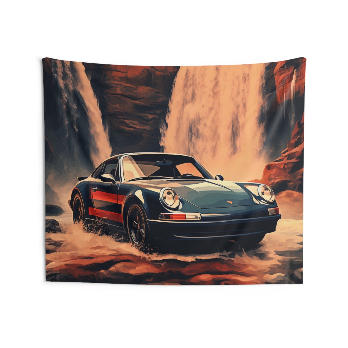 Indoor Wall Tapestries American Flag Porsche Abstract 3