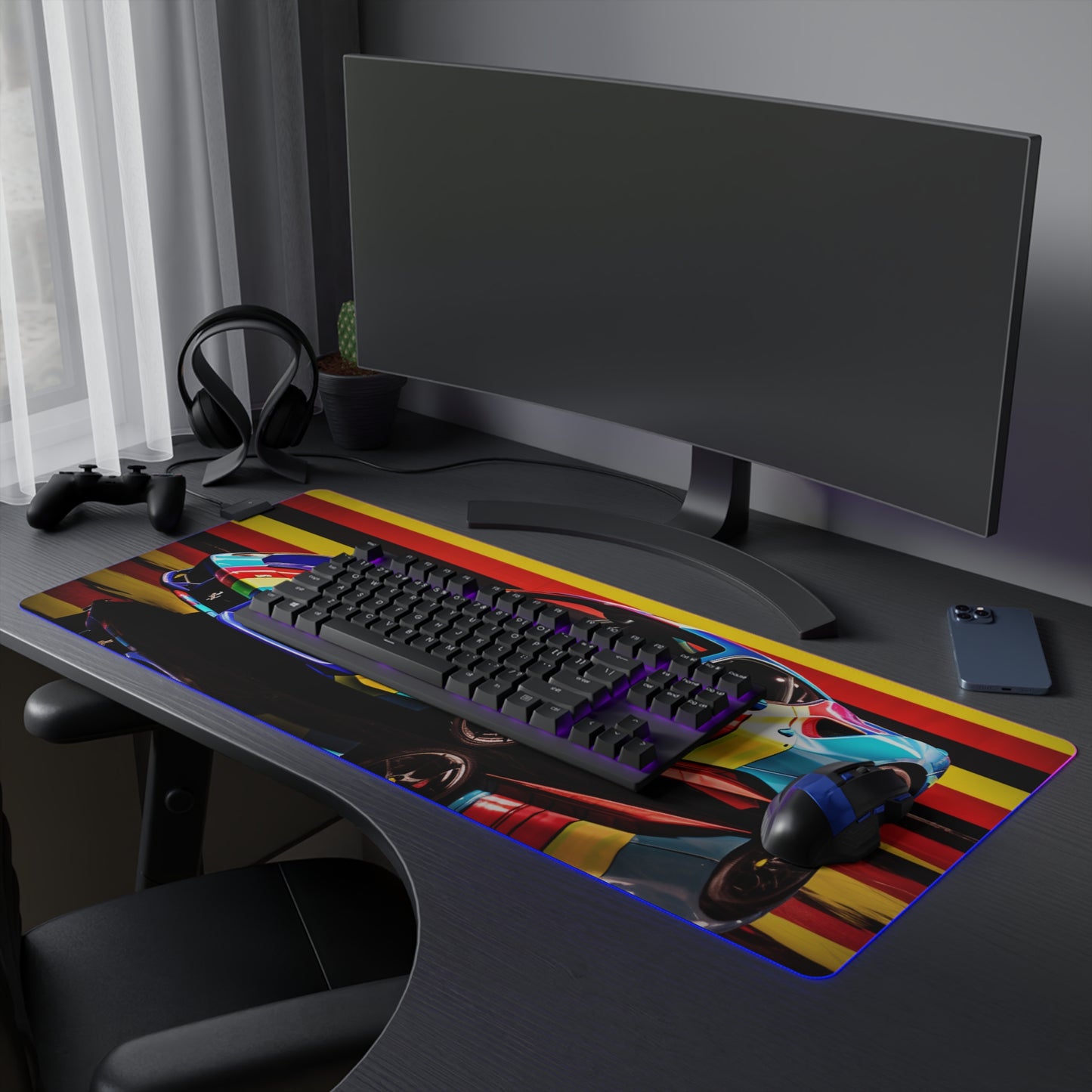 LED Gaming Mouse Pad Hyper Colorfull Ferrari 2