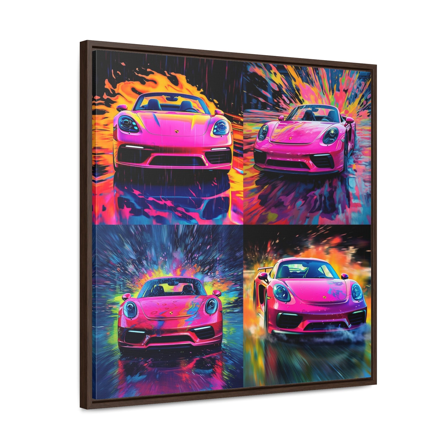 Gallery Canvas Wraps, Square Frame Pink Porsche water fusion 5