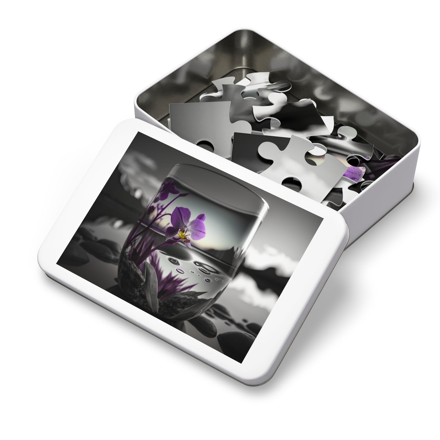 Jigsaw Puzzle (30, 110, 252, 500,1000-Piece) Purple Orchid Glass vase 2