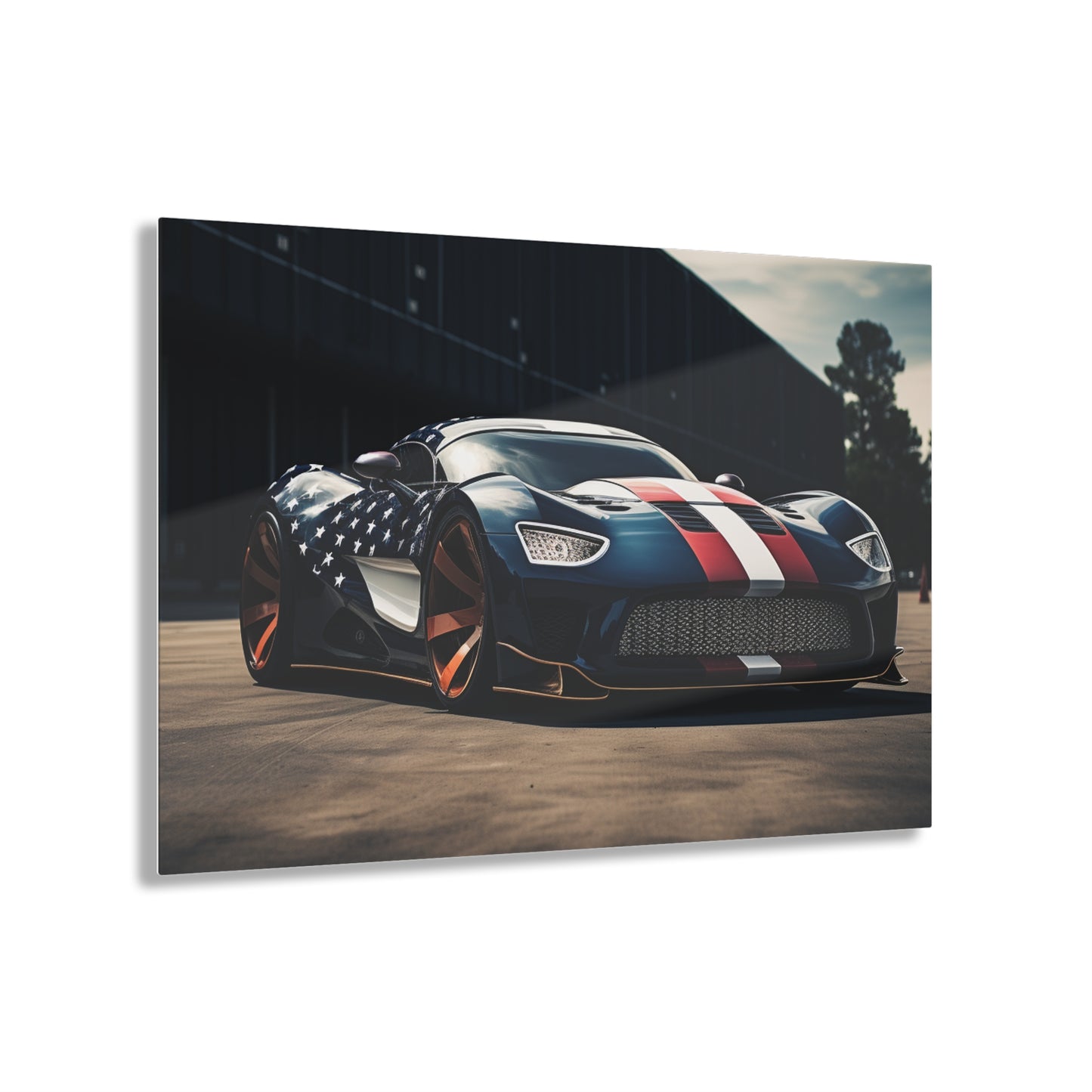 Acrylic Prints Bugatti Flag American 2