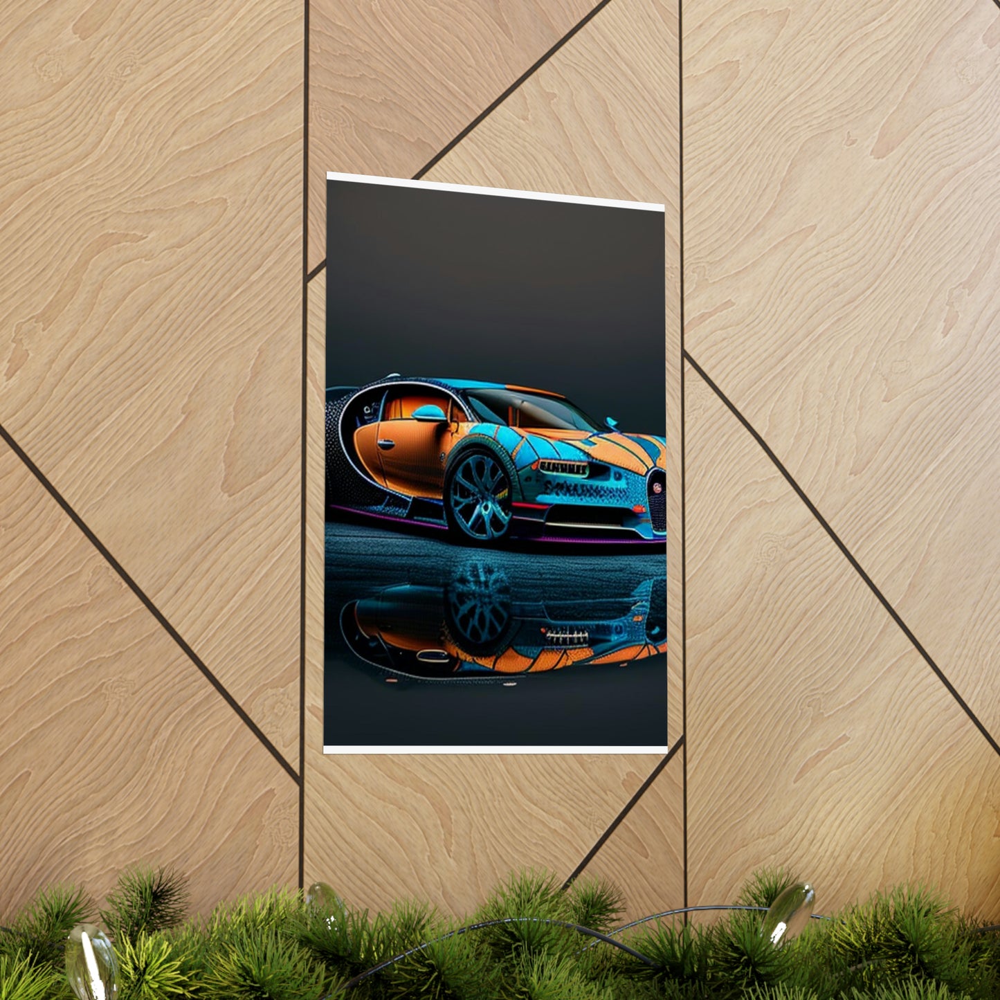 Premium Matte Vertical Posters Bugatti Blue 1