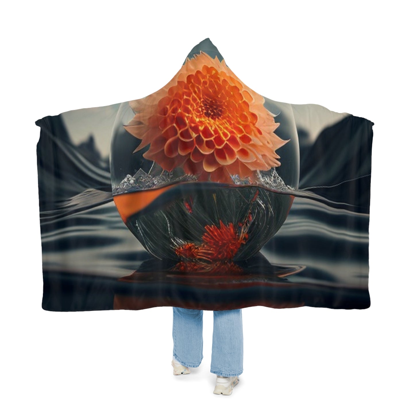 Snuggle Hooded Blanket Dahlia Orange 3