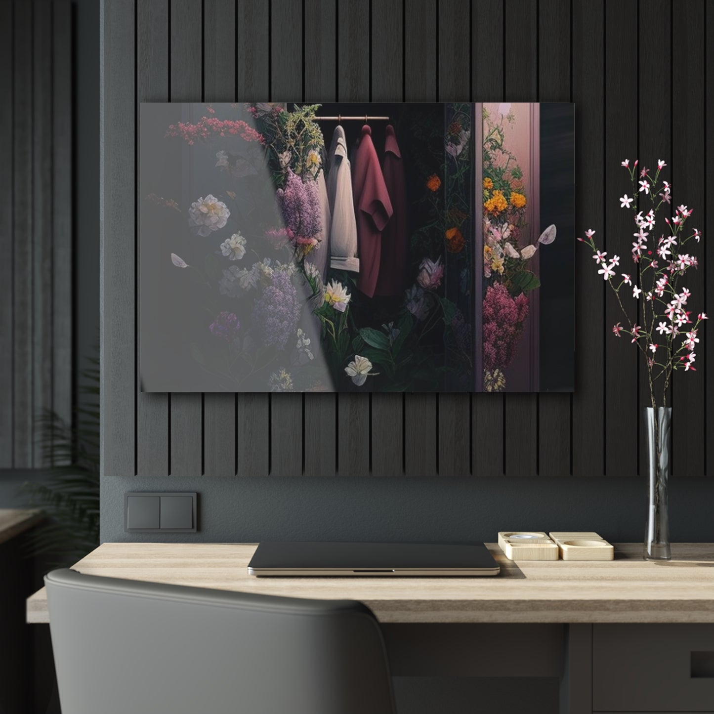 Acrylic Prints A Wardrobe Surrounded by Flowers 2