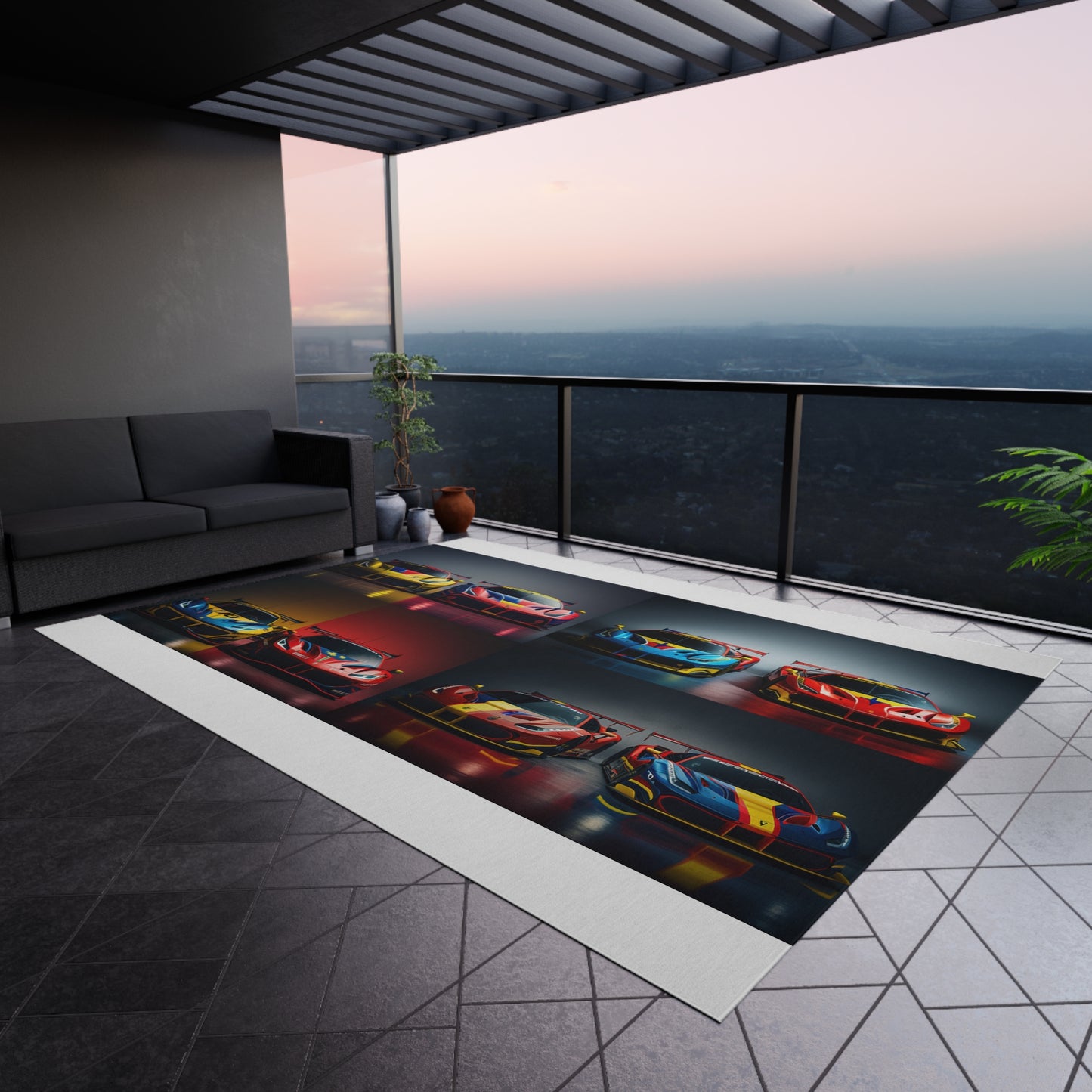 Outdoor Rug  Ferrari Red Blue 5