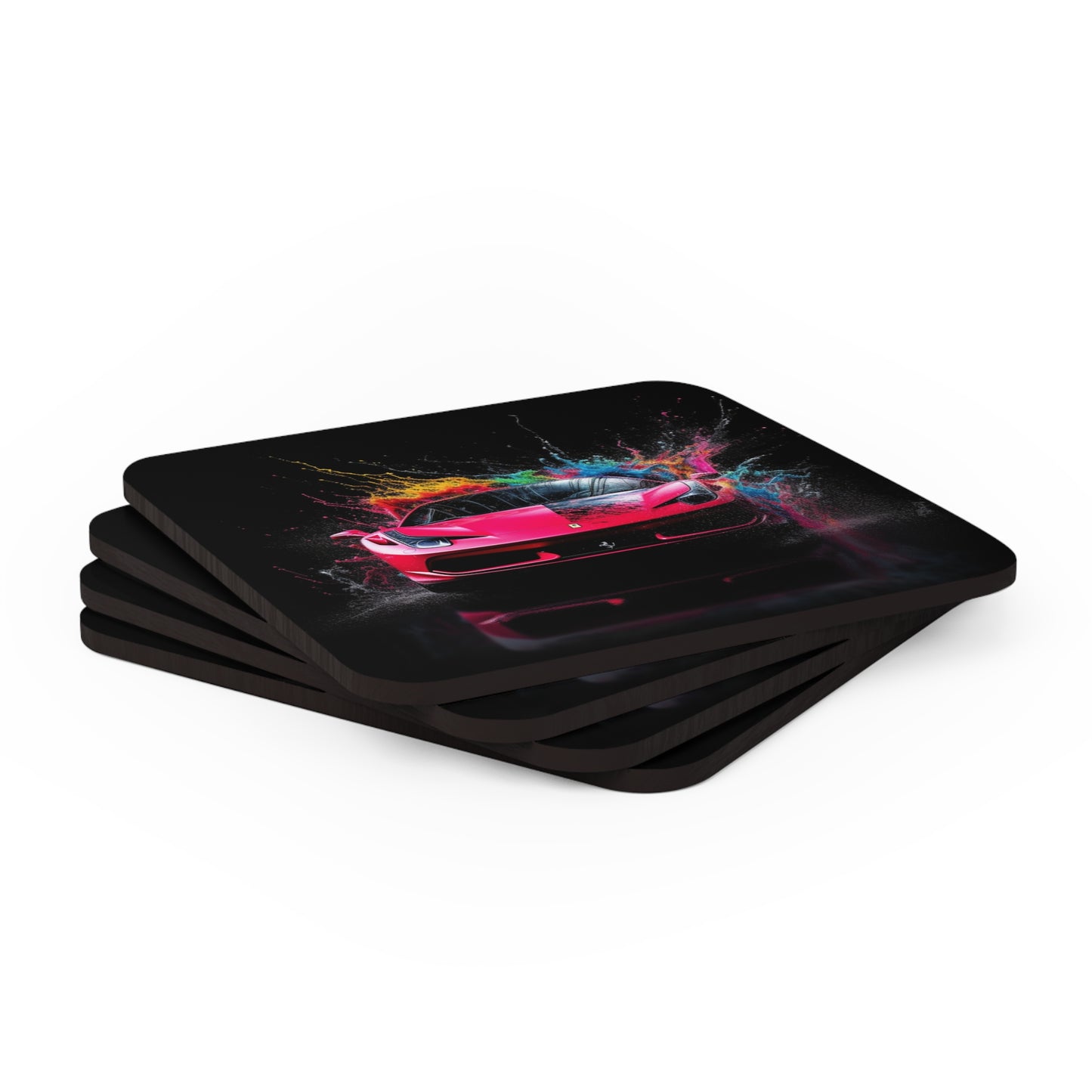 Corkwood Coaster Set Ferrari Water Splash 2