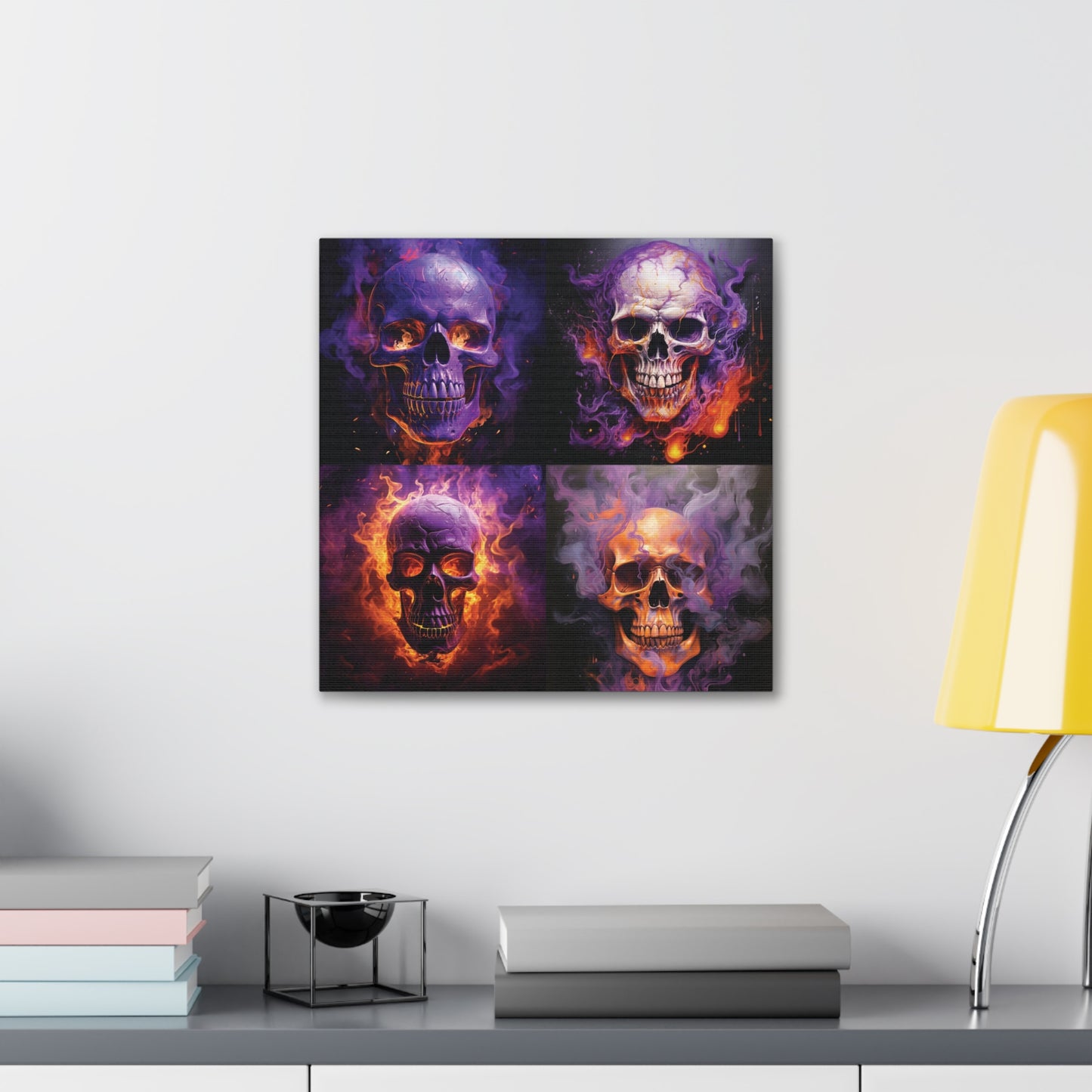 Canvas Gallery Wraps Skull Flames 5