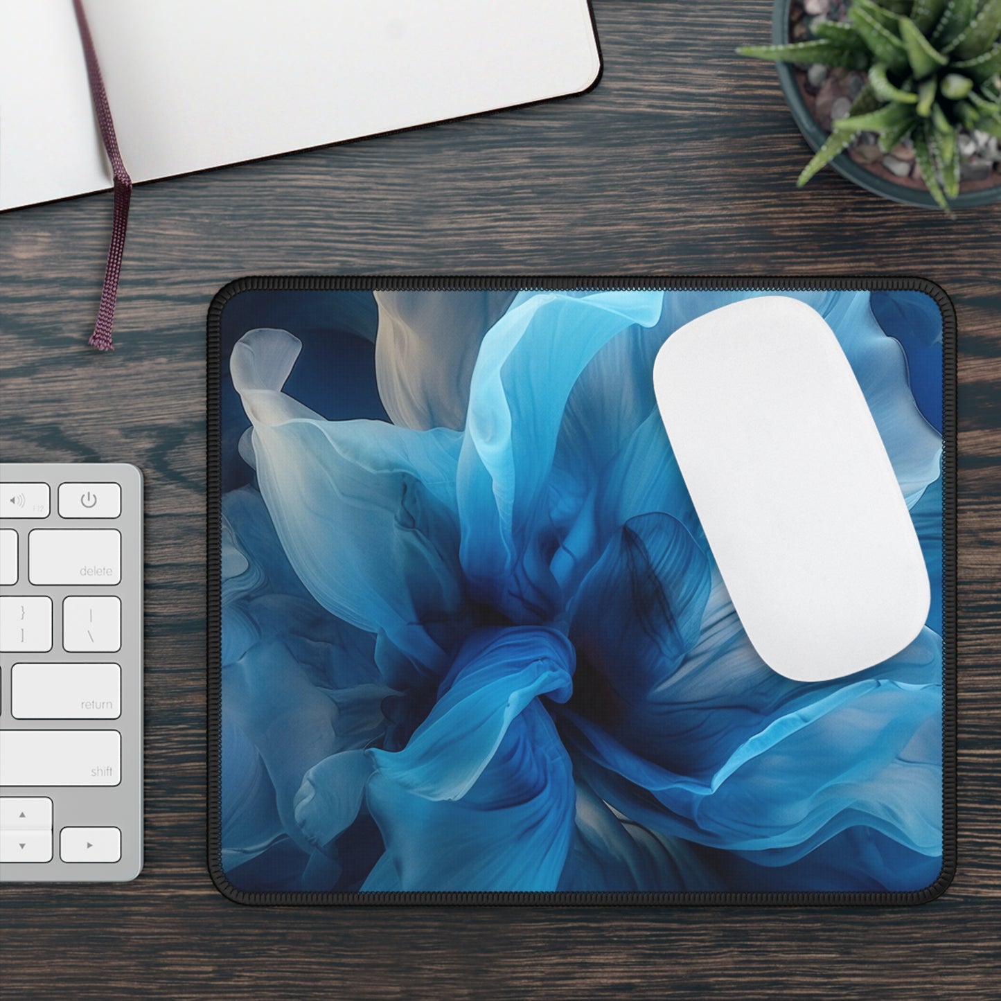 Gaming Mouse Pad  Blue Tluip Abstract 2