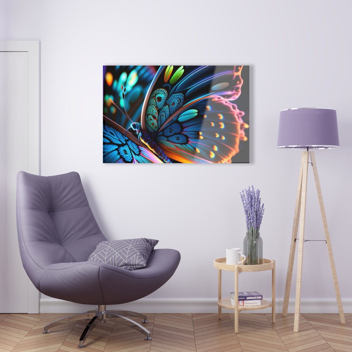 Acrylic Prints Neon Butterfly Macro 2