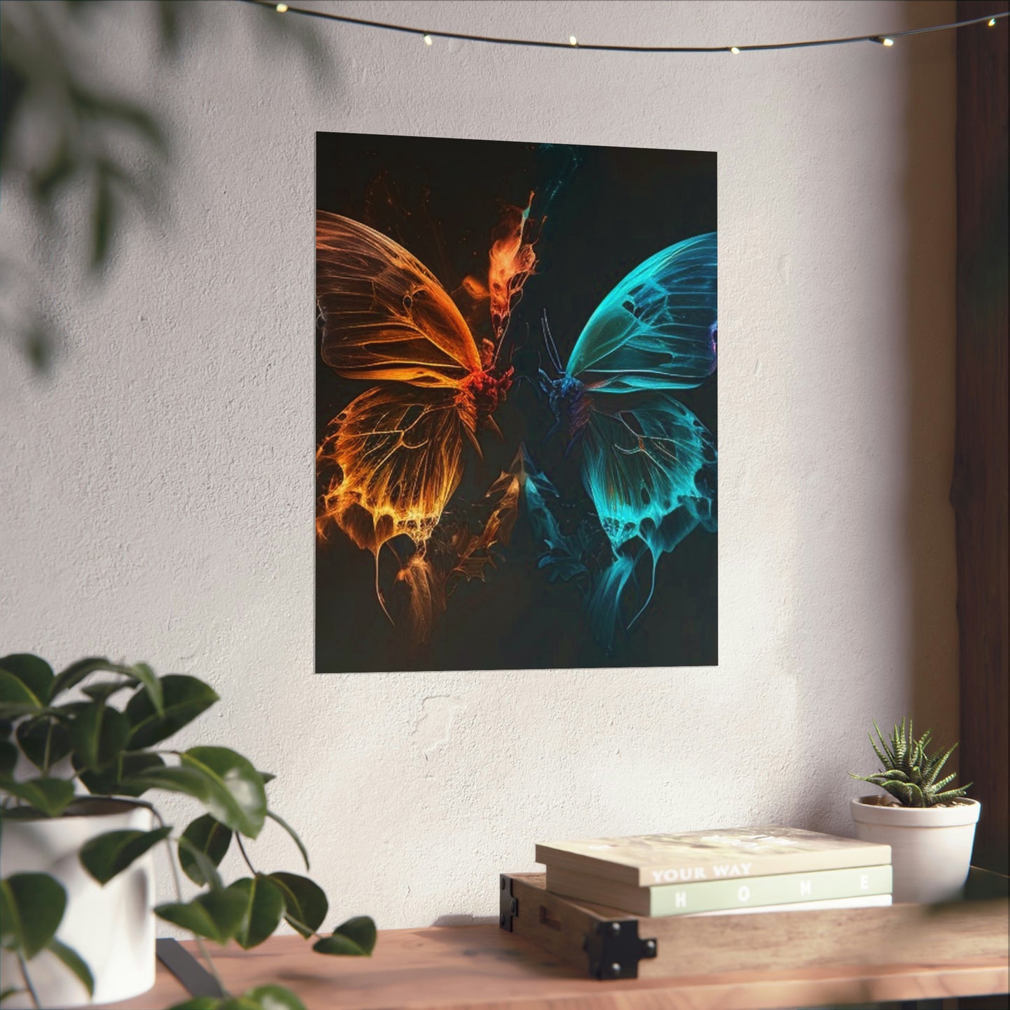 Premium Matte Vertical Posters Neon Glo Butterfly 4