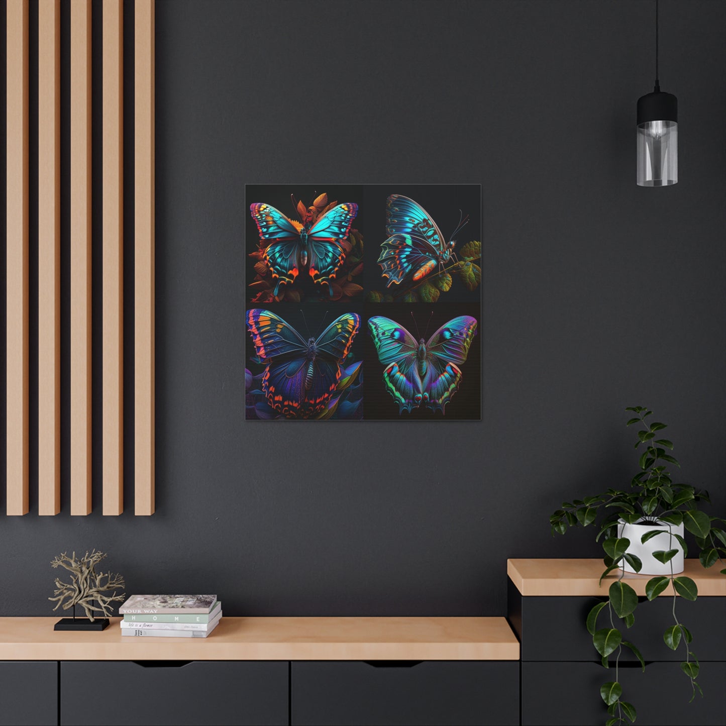 Canvas Gallery Wraps Hue Neon Butterfly 5