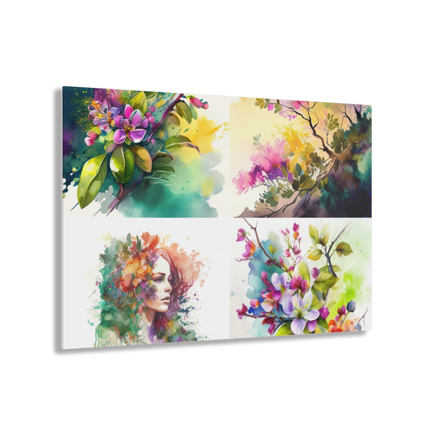 Acrylic Prints Mother Nature Bright Spring Colors Realistic Watercolor 5