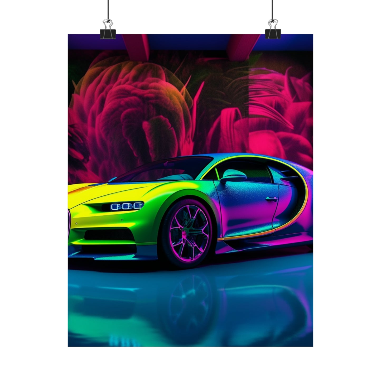 Premium Matte Vertical Posters Florescent Bugatti Flair 1