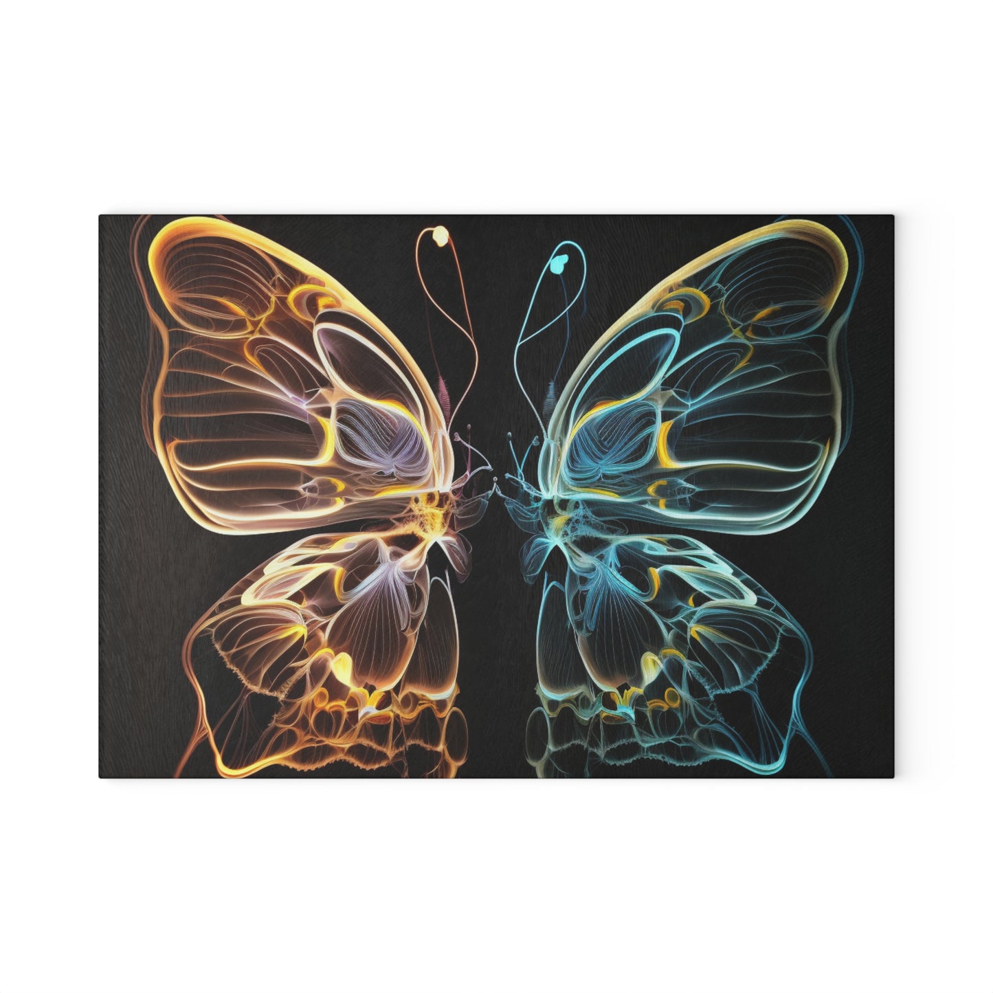 Glass Cutting Board Neon Glo Butterfly 3