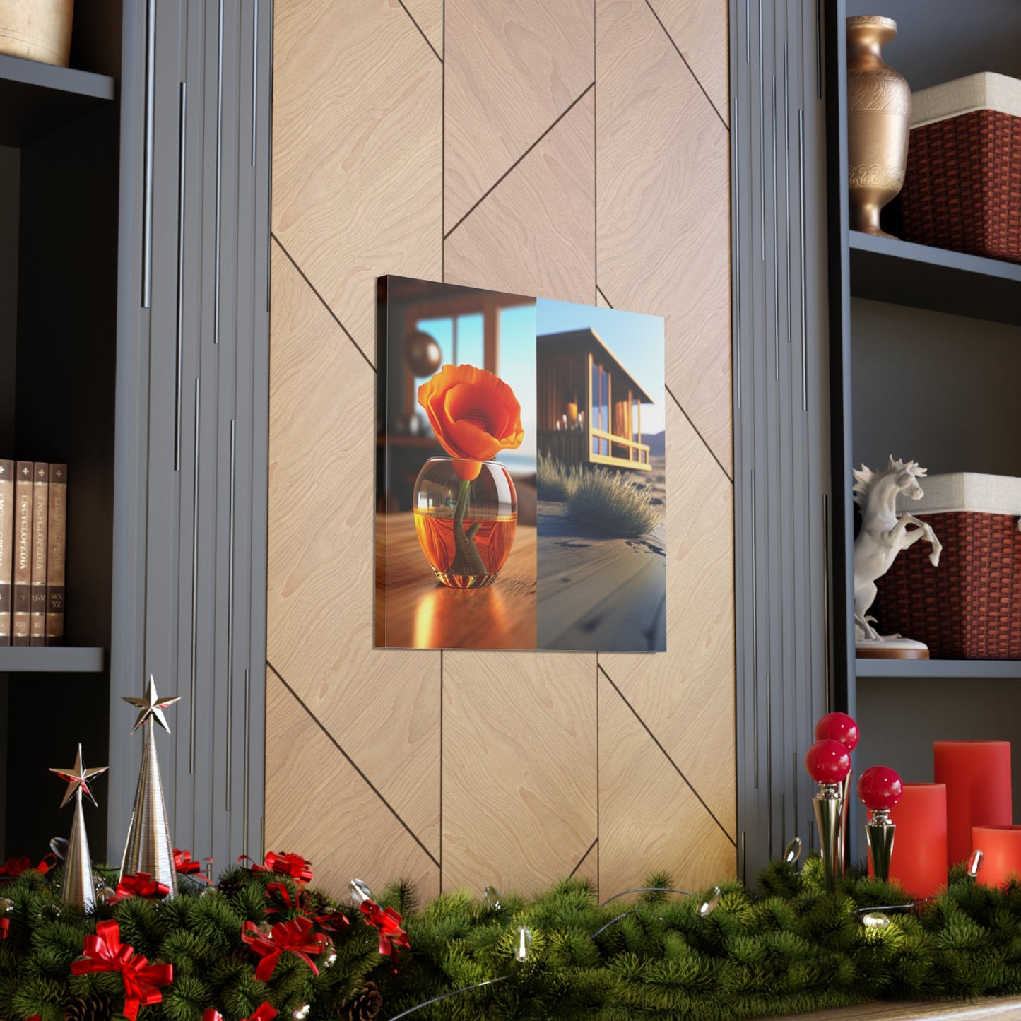 Canvas Gallery Wraps Poppy in a Glass Vase 3
