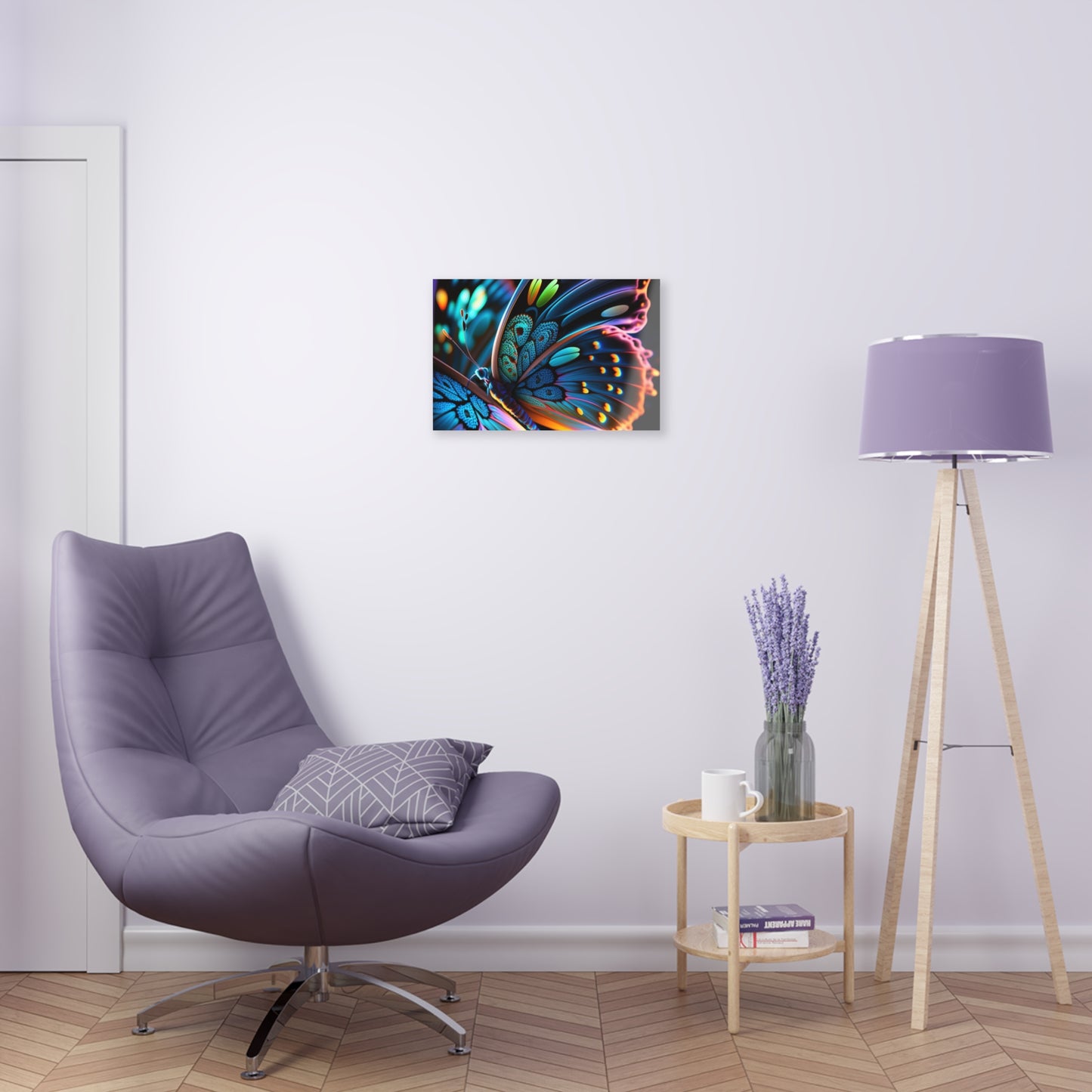 Acrylic Prints Neon Butterfly Macro 2