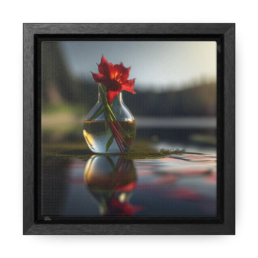 Gallery Canvas Wraps, Square Frame Red Lily in a Glass vase 3