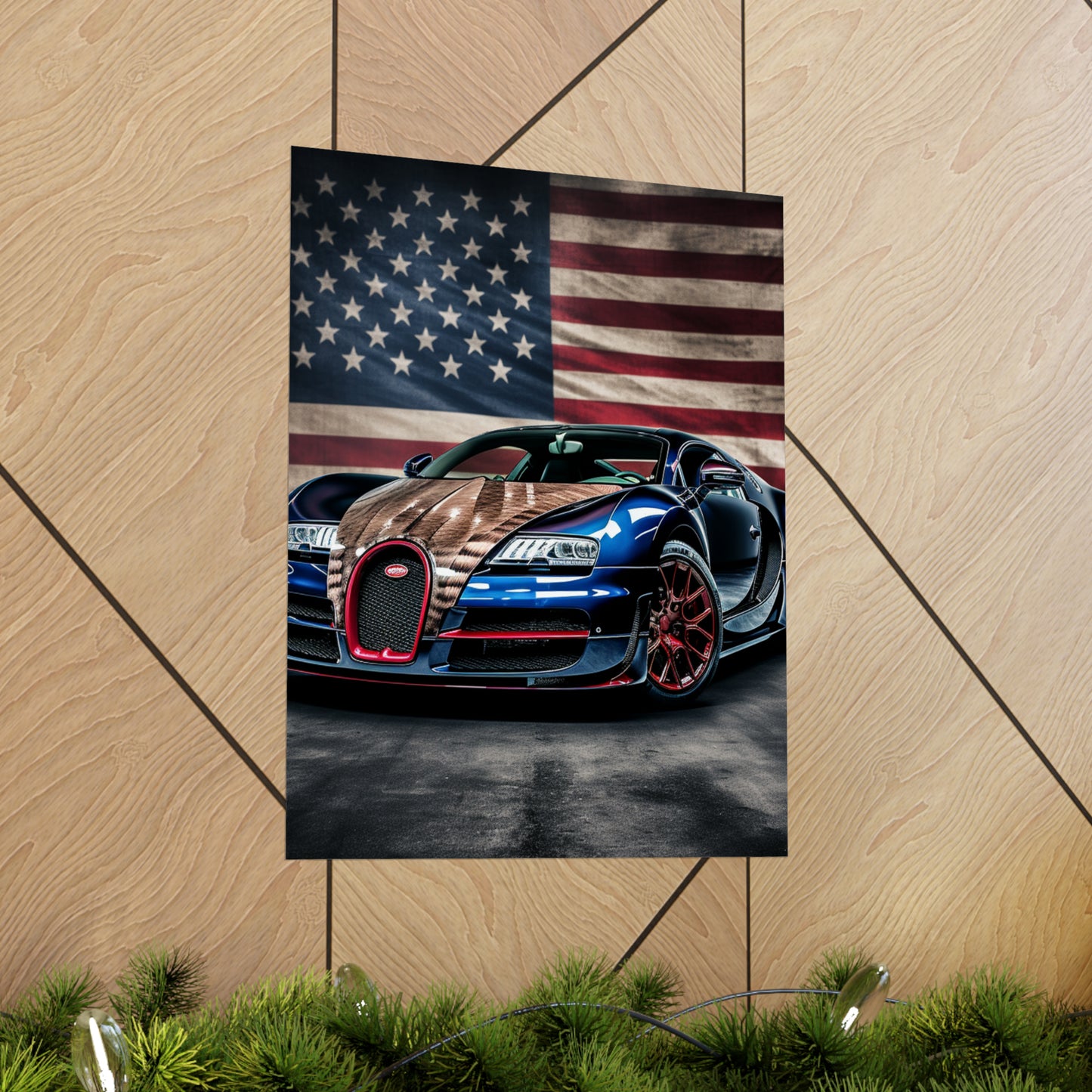 Premium Matte Vertical Posters Bugatti American Flag 4