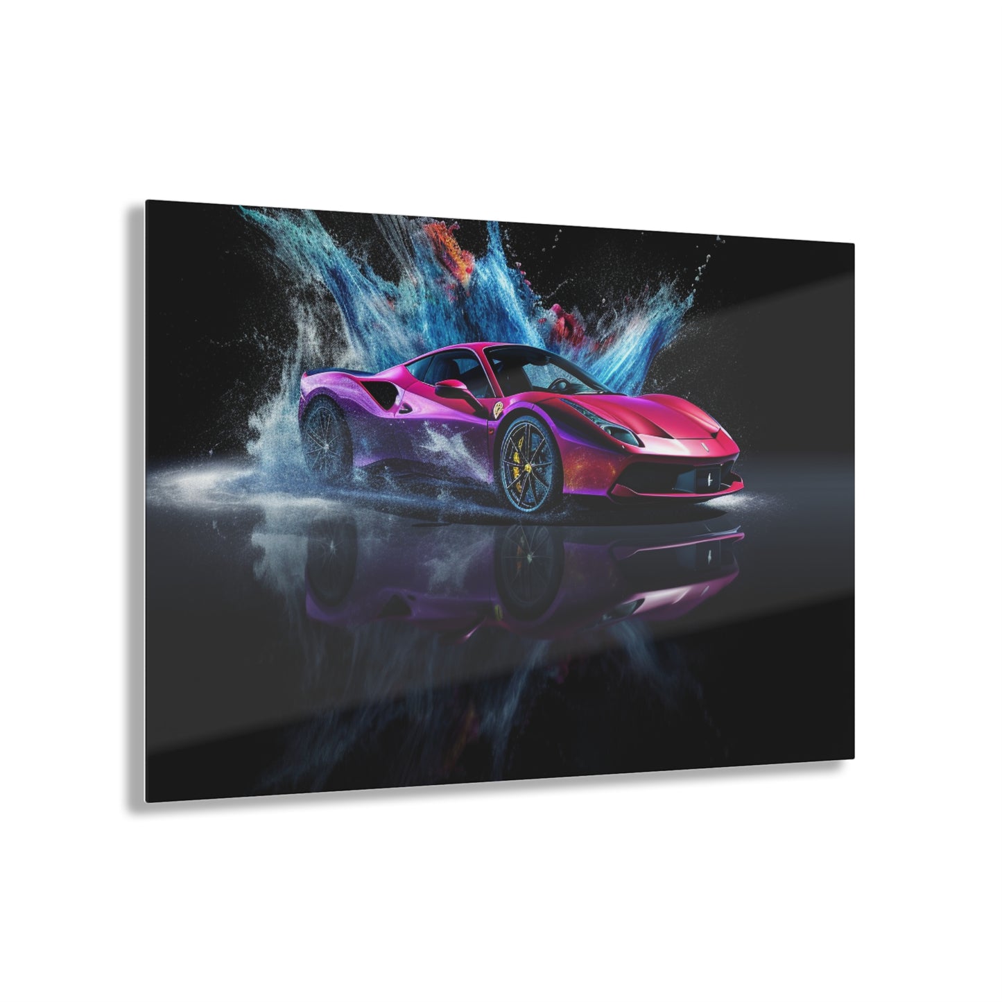 Acrylic Prints Ferrari Water Splash 4