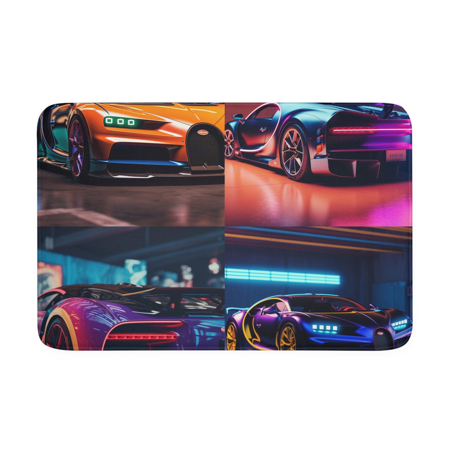 Memory Foam Bath Mat Hyper Bugatti Neon Chiron 5