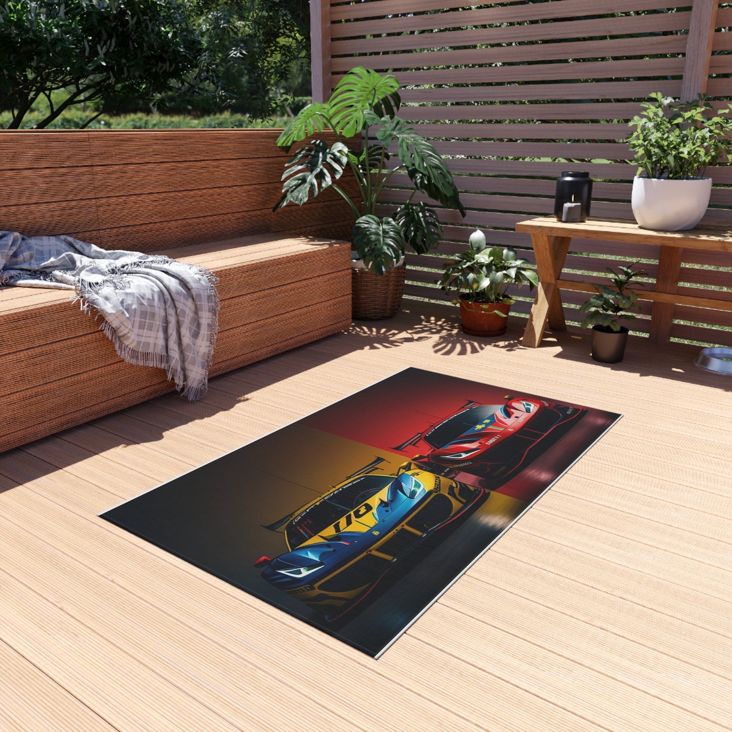 Outdoor Rug  Ferrari Red Blue 3