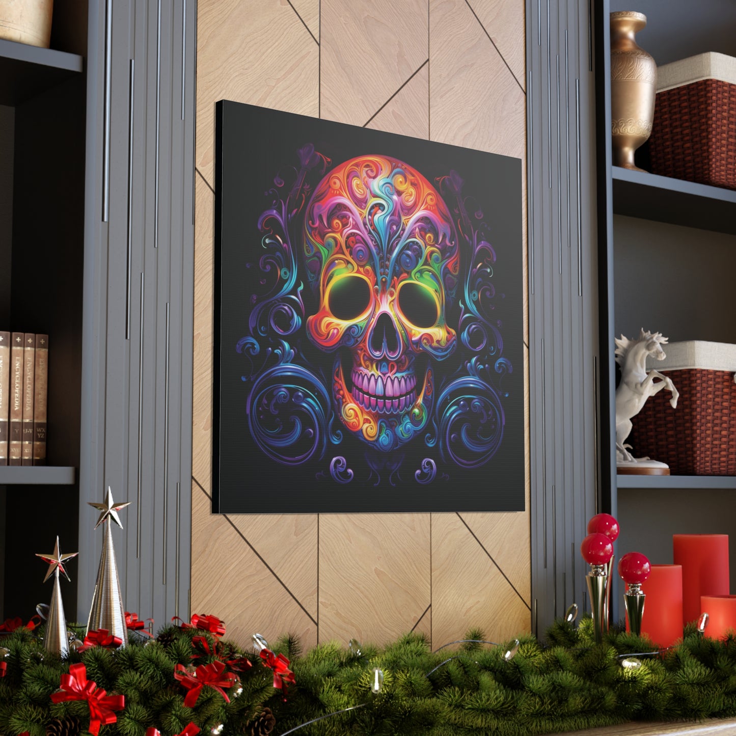 Canvas Gallery Wraps Macro Skull Color 2