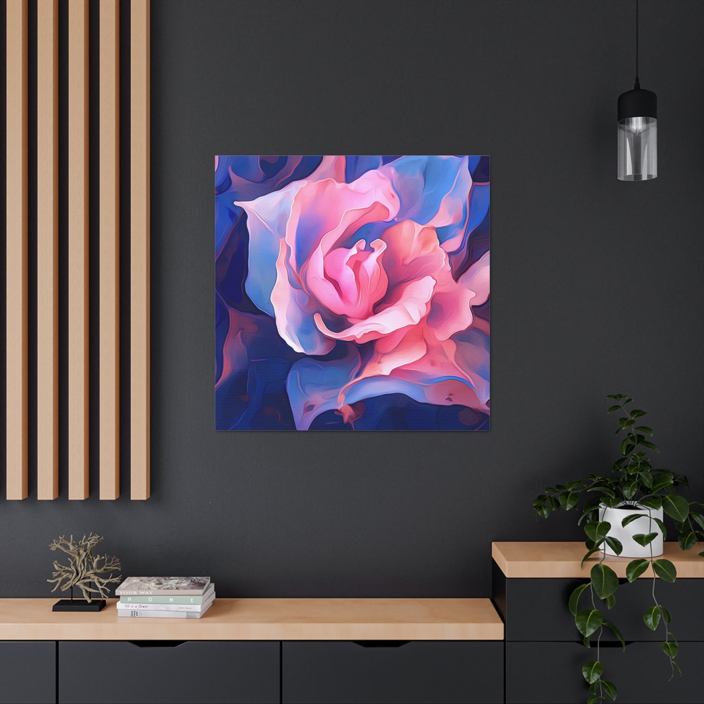 Canvas Gallery Wraps Pink & Blue Tulip Rose 1