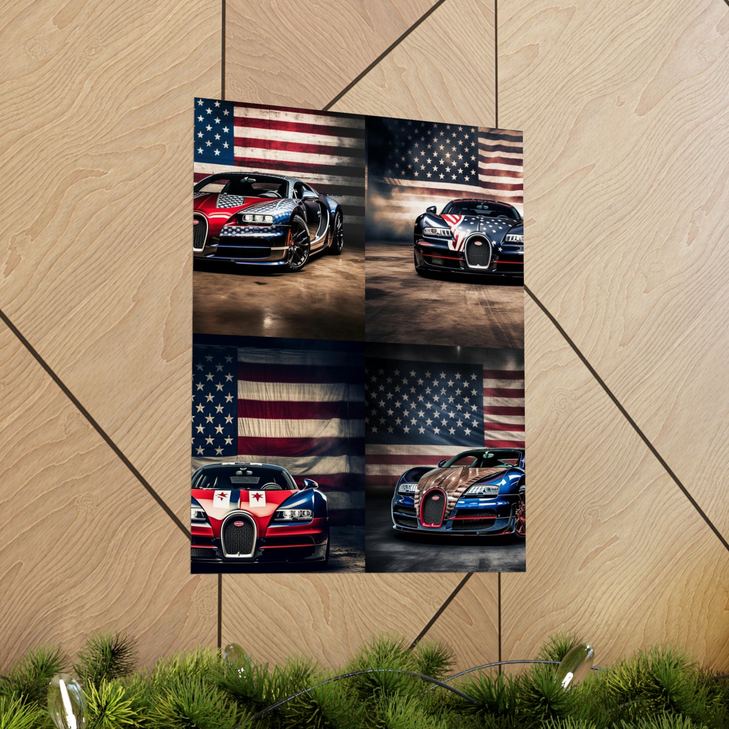 Premium Matte Vertical Posters Bugatti American Flag 5