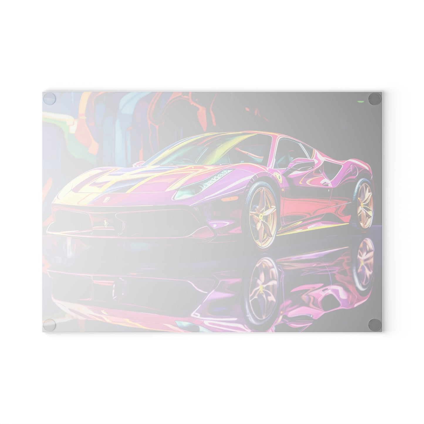 Glass Cutting Board Pink Macro Ferrari 2