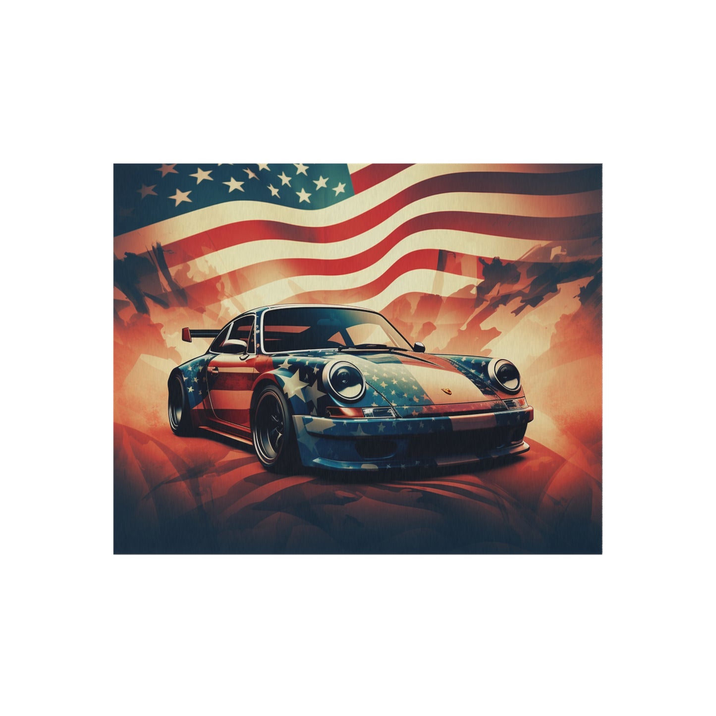 Outdoor Rug  Abstract American Flag Background Porsche 4