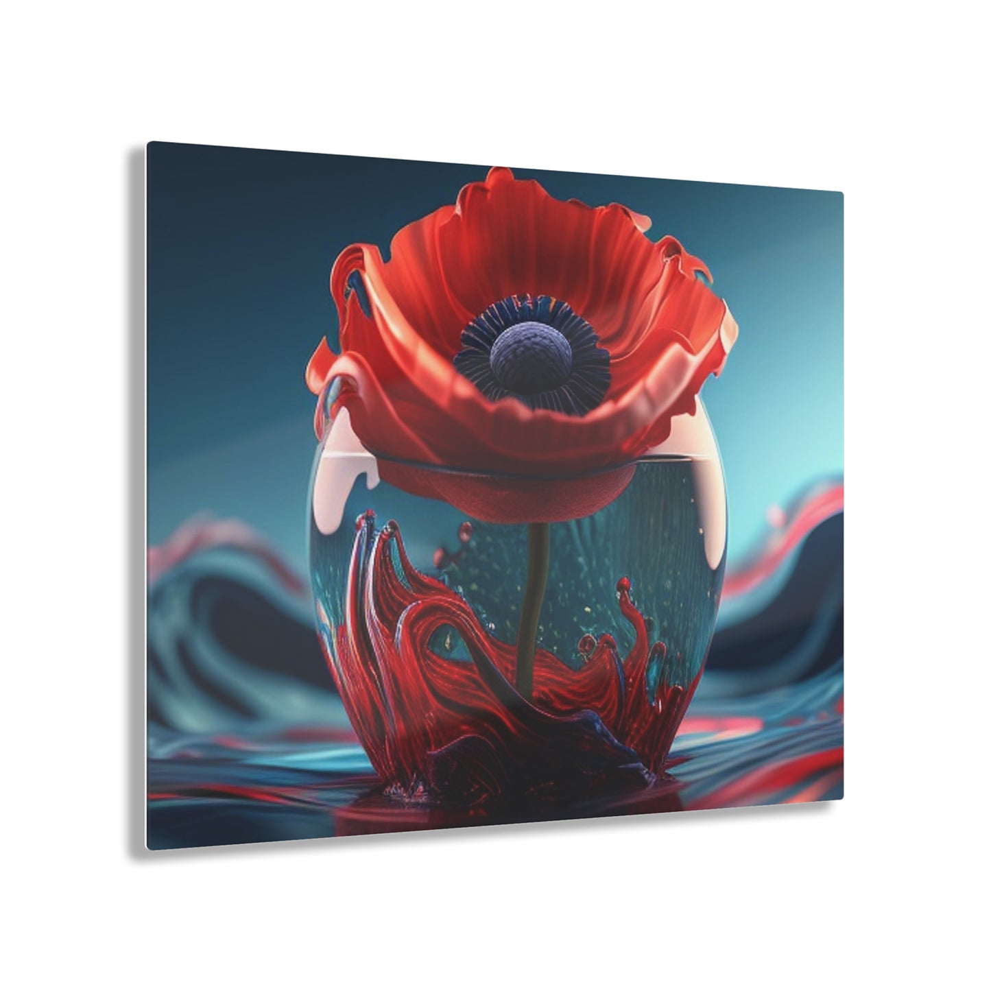 Acrylic Prints Red Anemone in a Vase 2