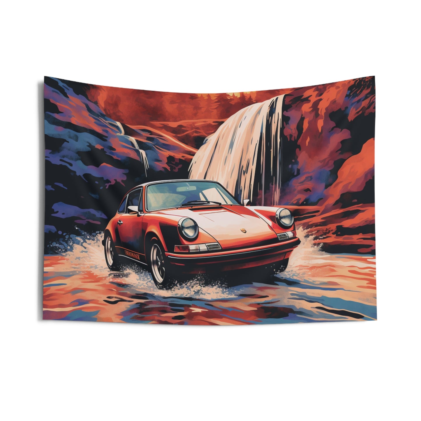 Indoor Wall Tapestries American Flag Porsche Abstract 4