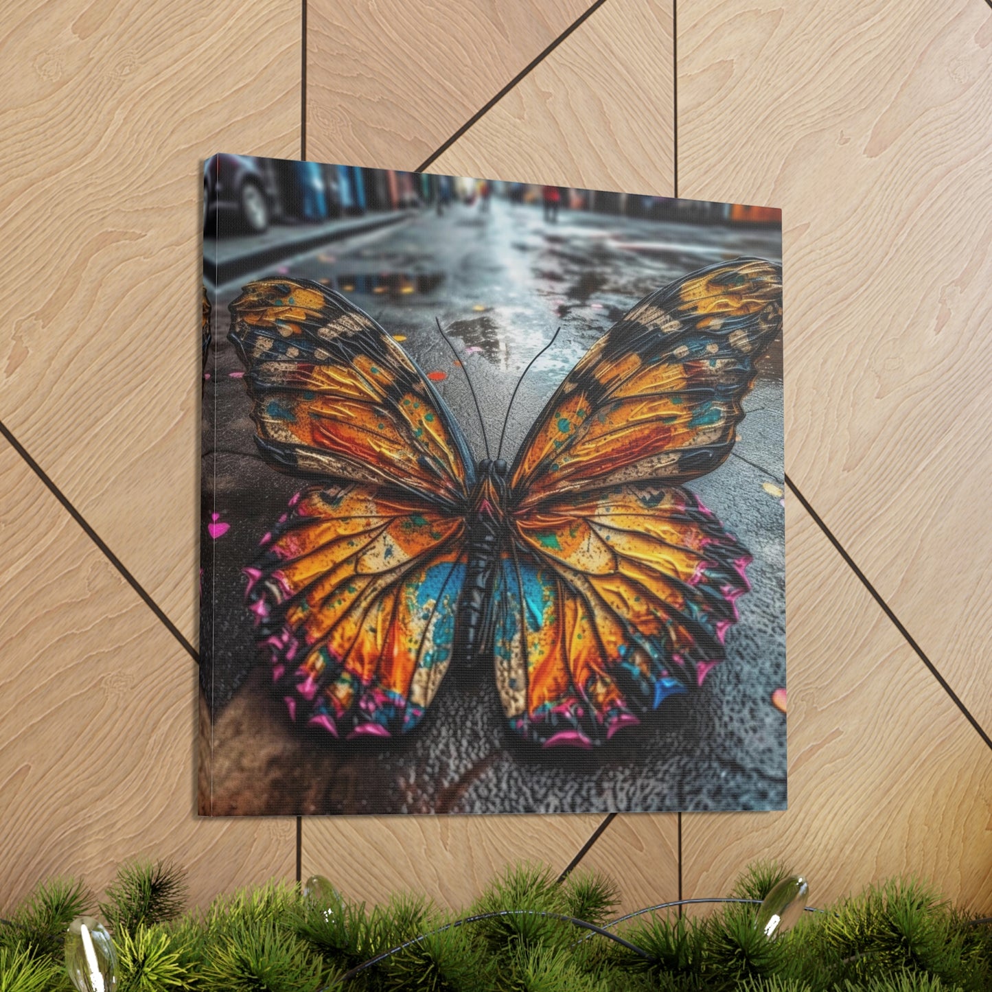 Canvas Gallery Wraps Liquid Street Butterfly 1