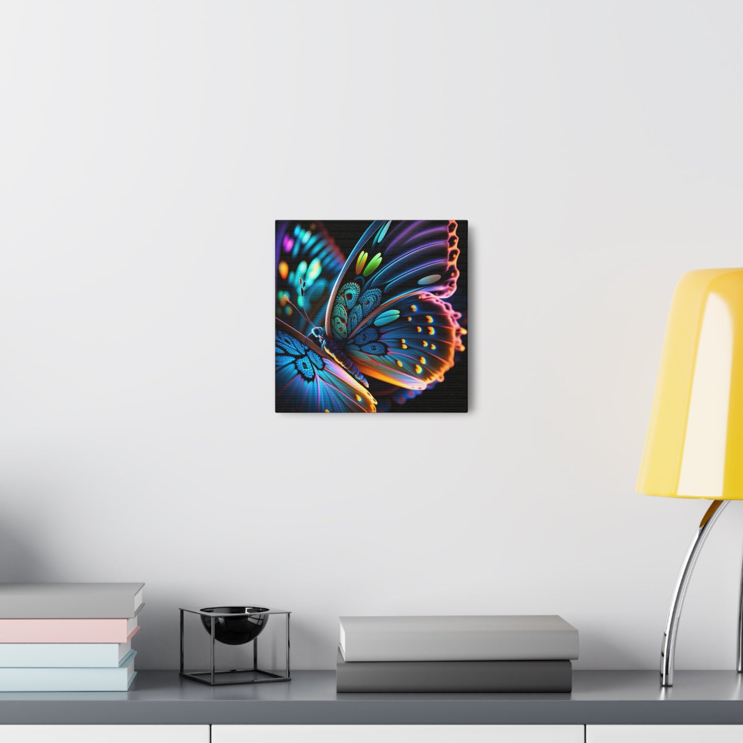 Canvas Gallery Wraps Neon Butterfly Macro 2