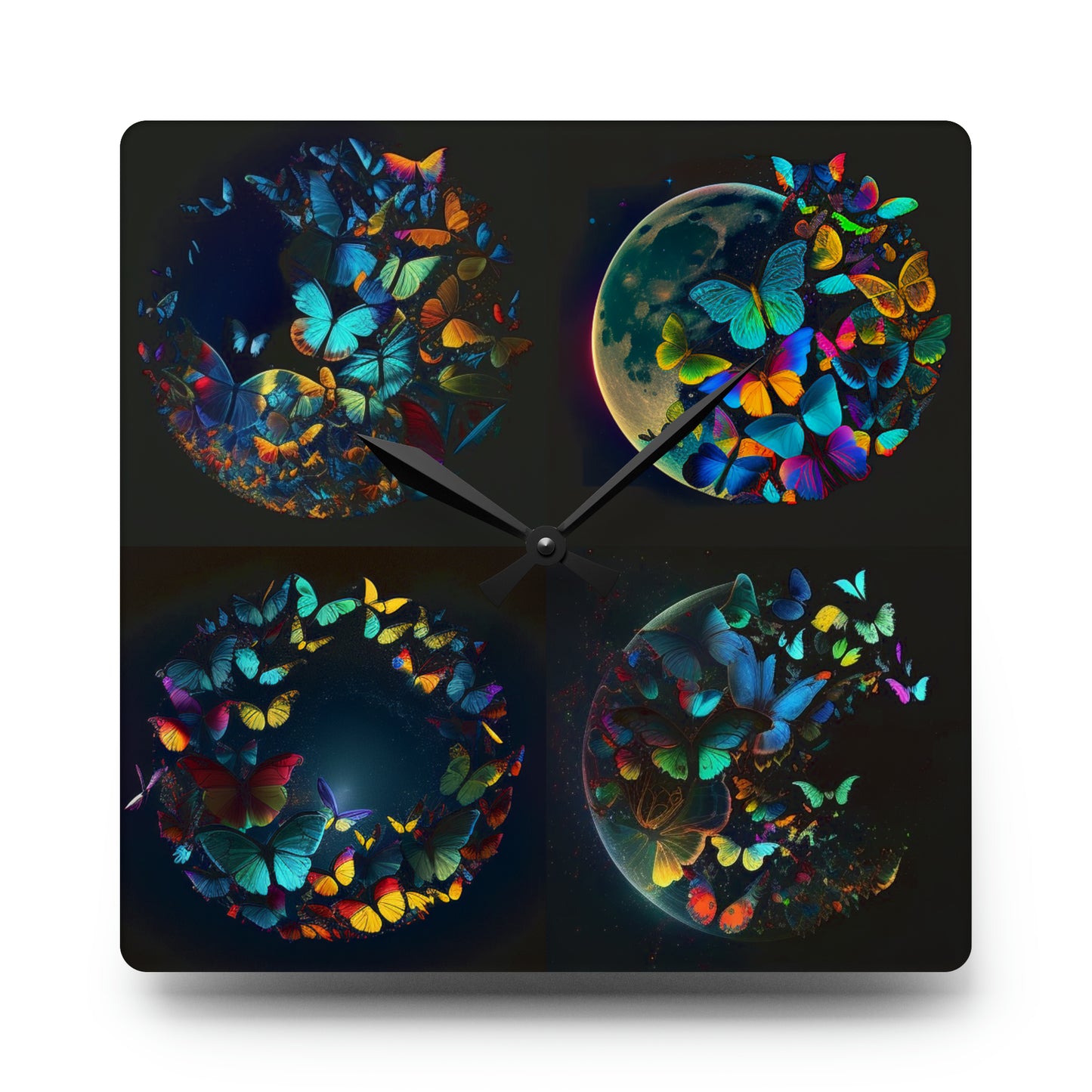 Acrylic Wall Clock Moon Butterfly 5