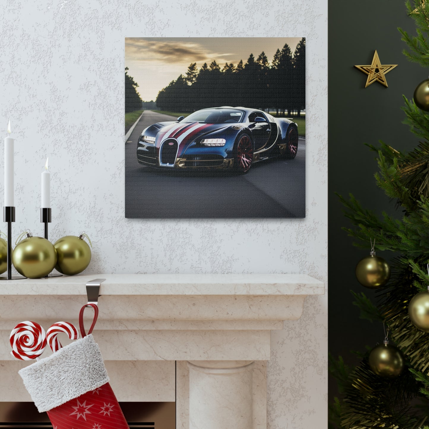 Canvas Gallery Wraps Bugatti Flag American 1