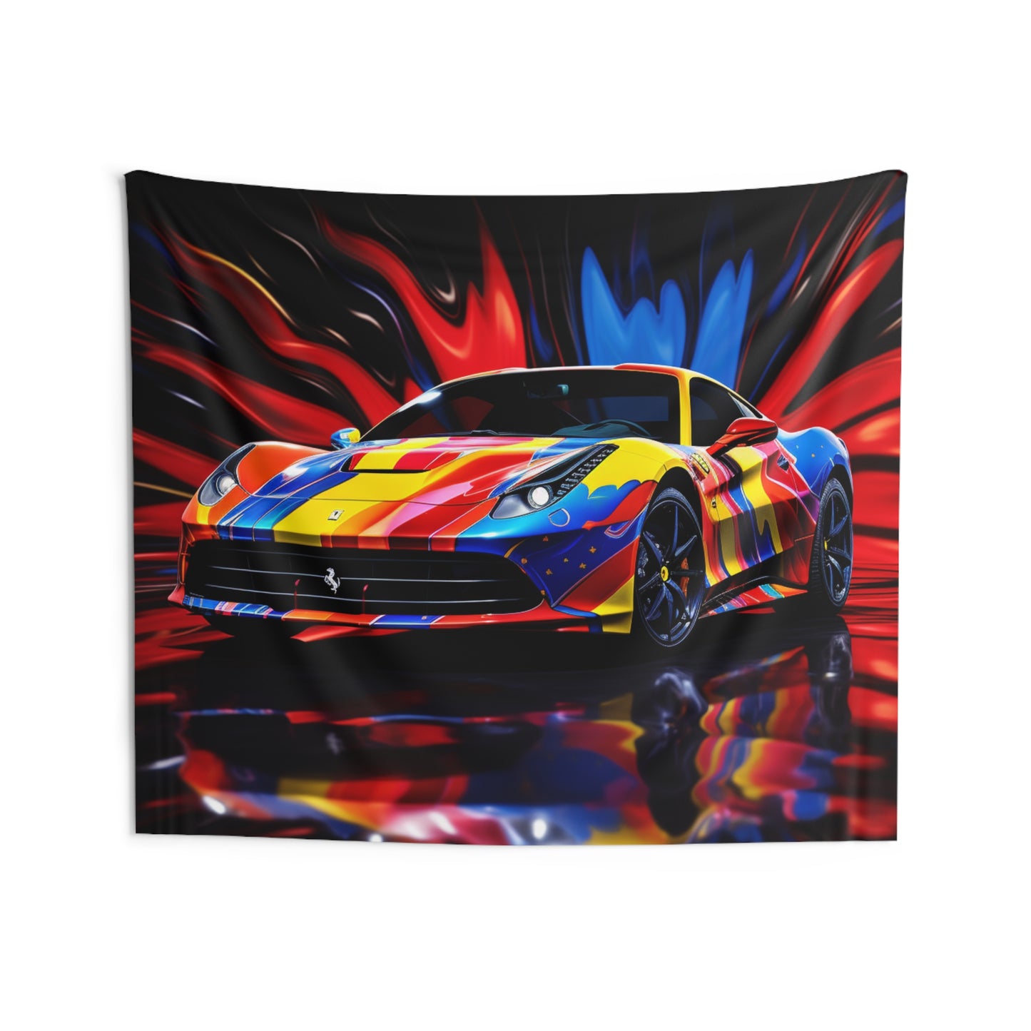 Indoor Wall Tapestries Hyper Colorfull Ferrari 1