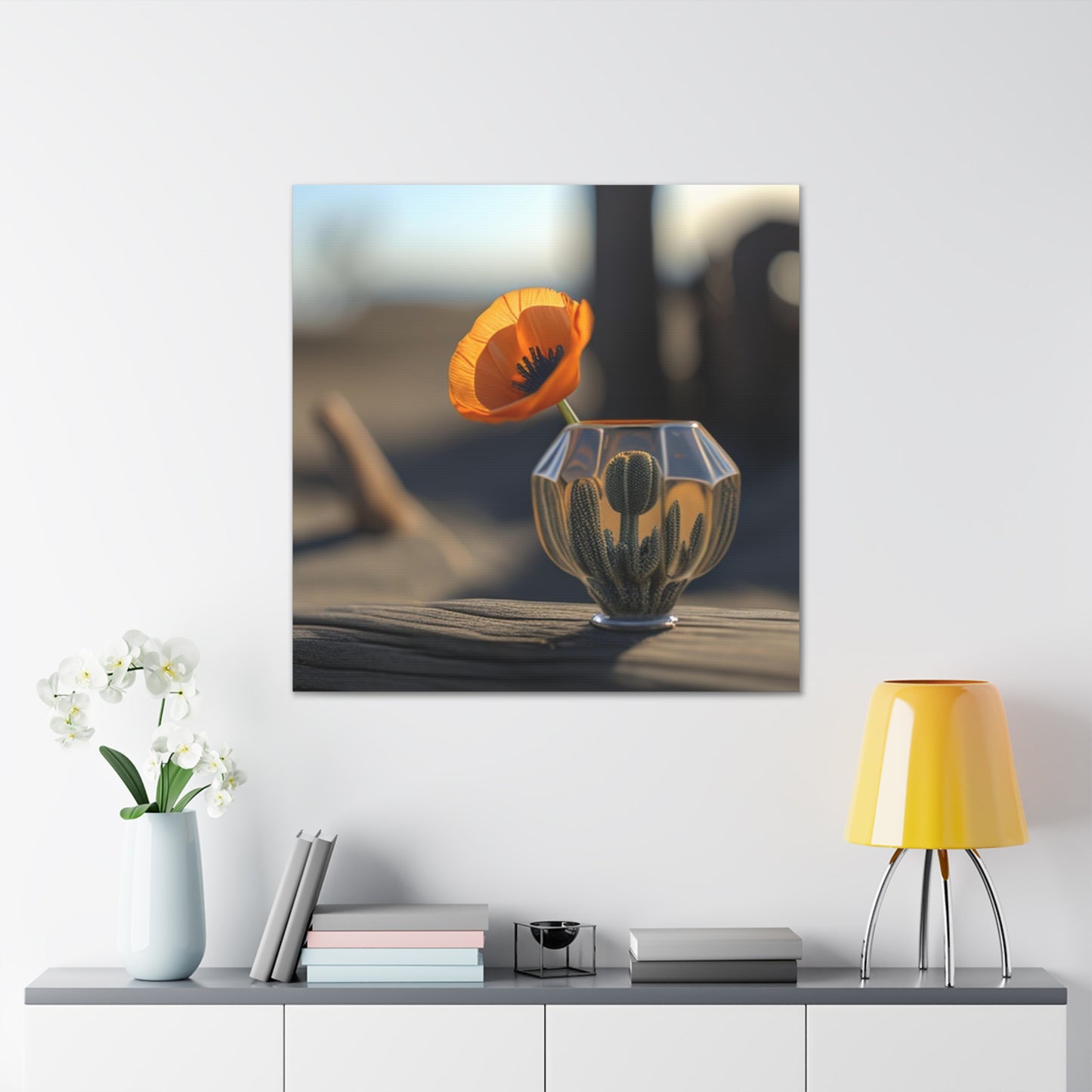 Canvas Gallery Wraps Orange Poppy in a Vase 2