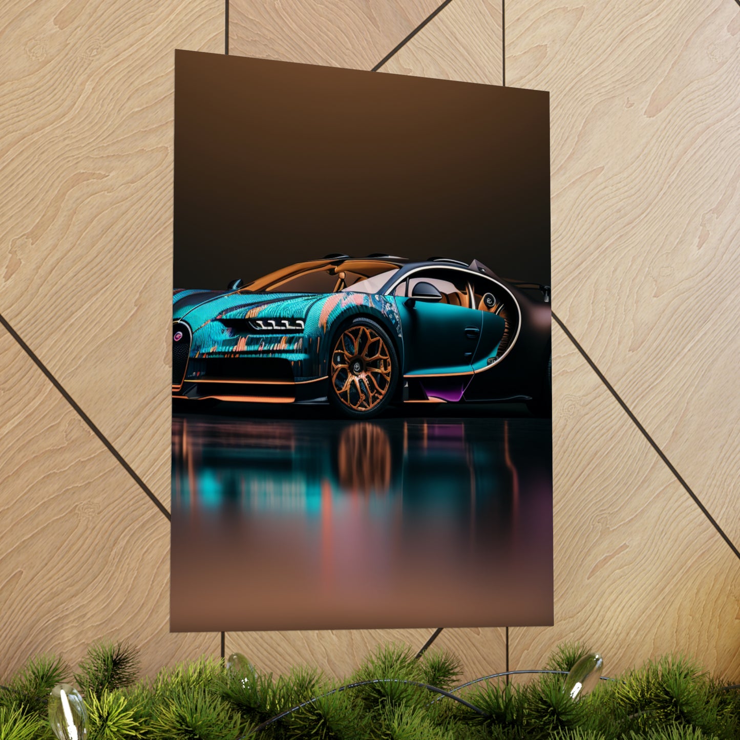 Premium Matte Vertical Posters Bugatti Blue 2