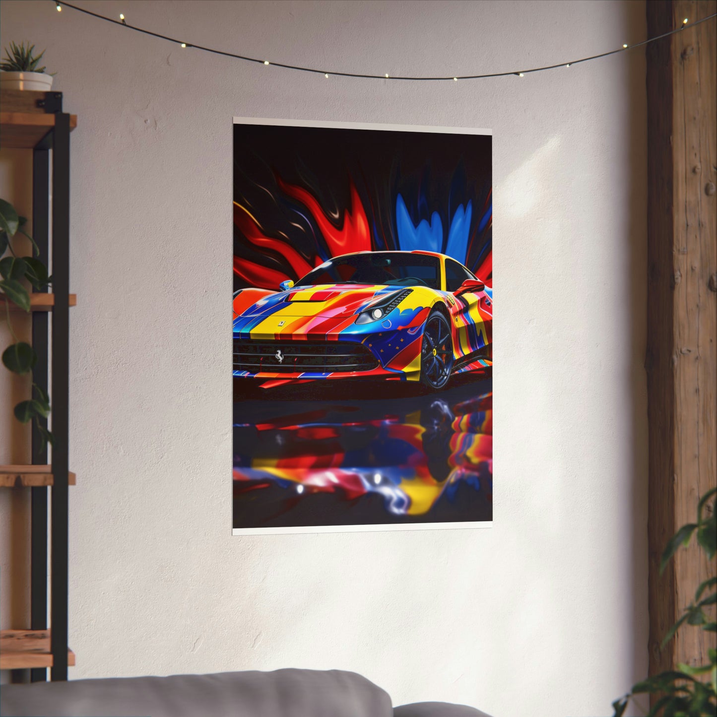 Premium Matte Vertical Posters Hyper Colorfull Ferrari 1