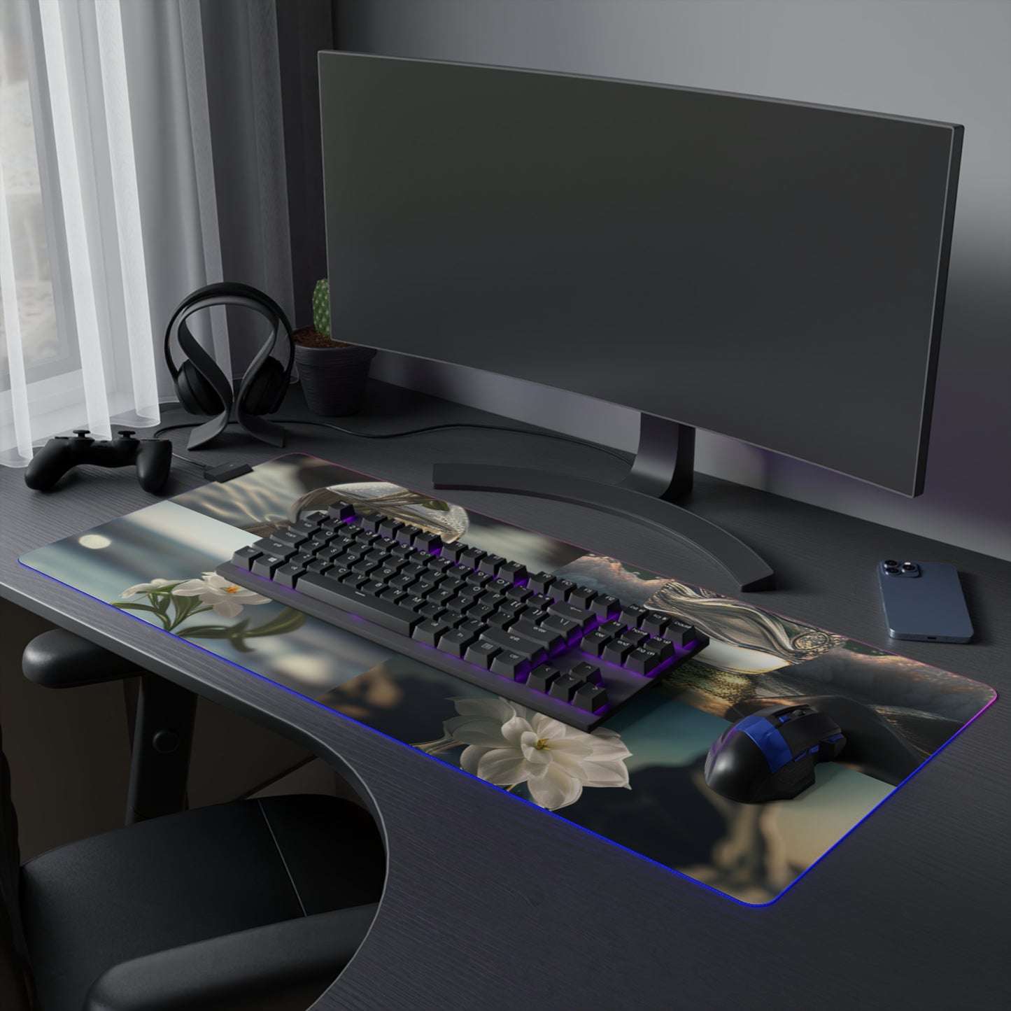 LED Gaming Mouse Pad Jasmine glass vase 5