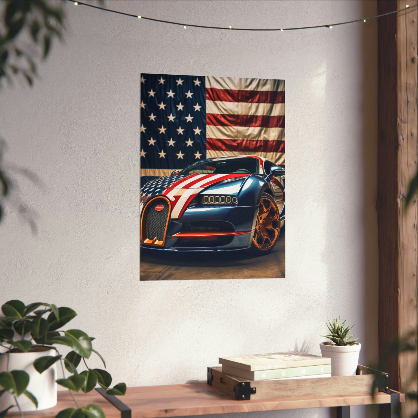 Premium Matte Vertical Posters Bugatti Flag American 4